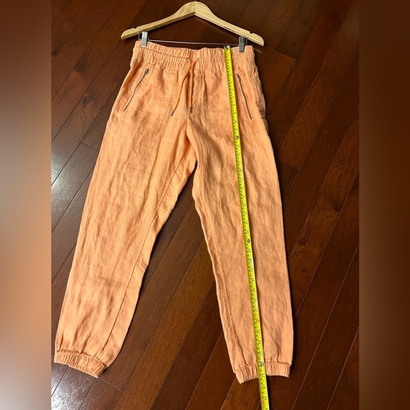 Womens Athleta Cabo Linen Joggers Pants Pull On Orange Peach size 6 - Picture 7 of 10